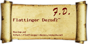 Flattinger Dezső névjegykártya